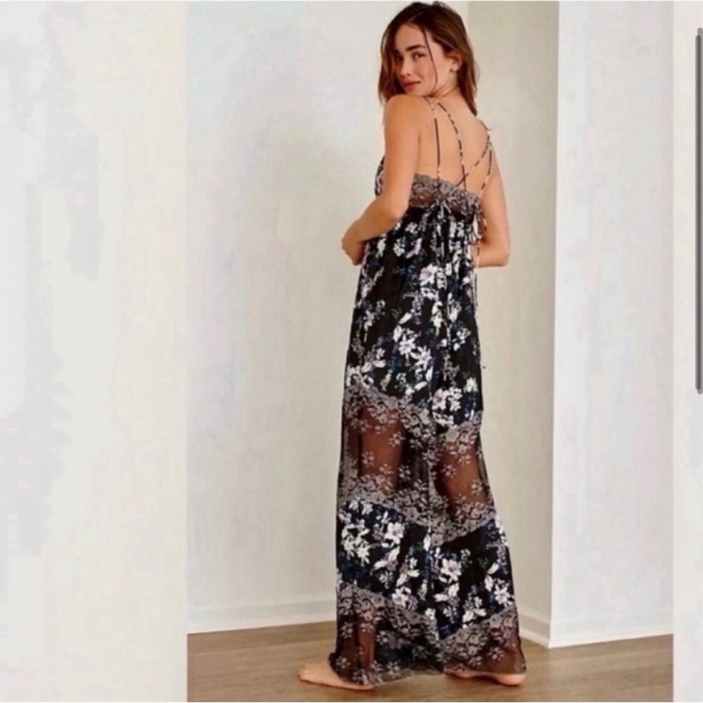 Free people Floral Lace-Trim with Spaghetti Straps jumpsuit